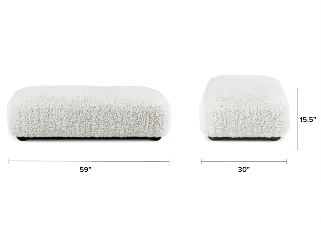 Berkley 59” Ottoman - Shearling White
