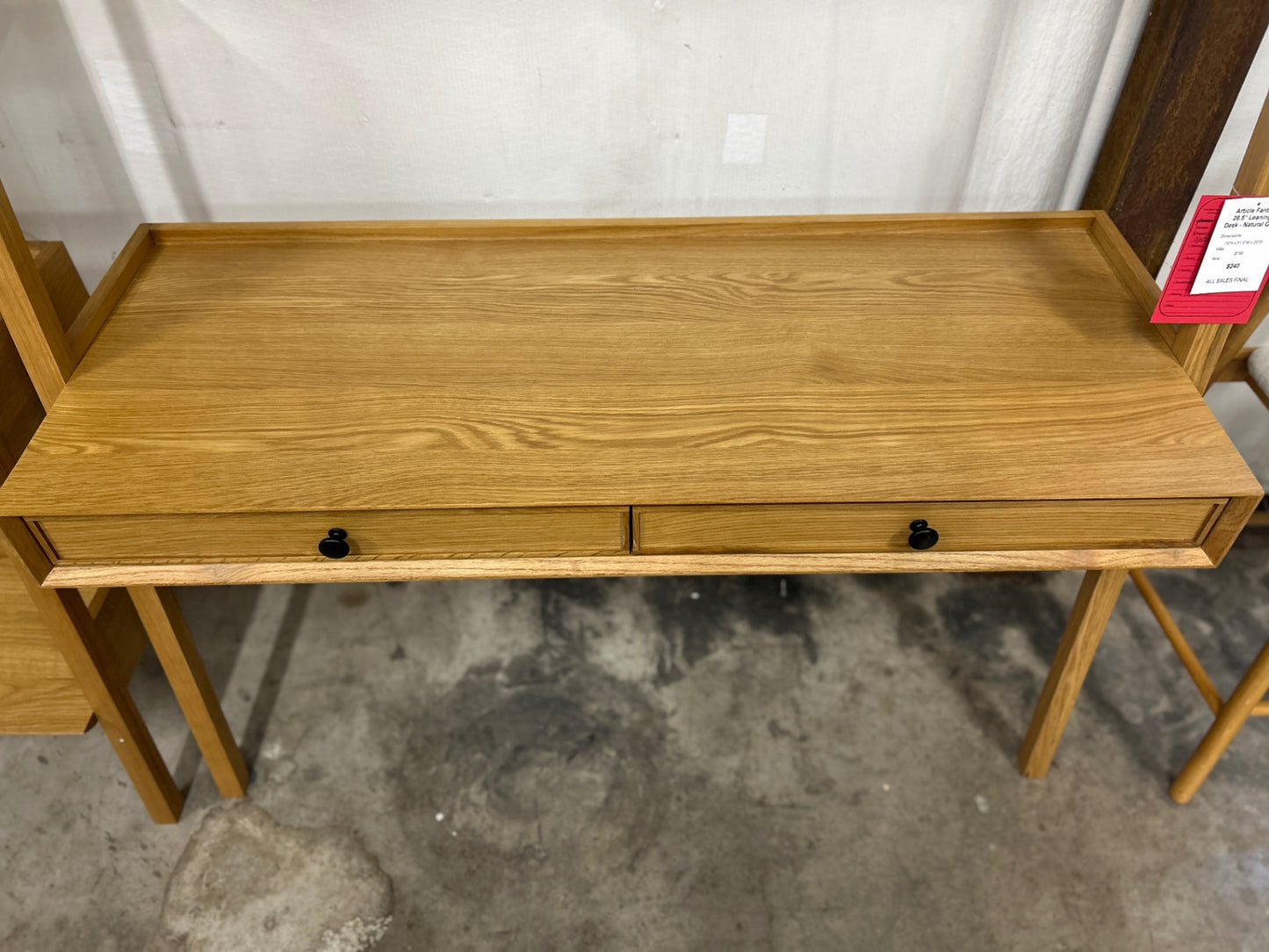 Fantol 51.5in Leaning Desk-Natural Oak