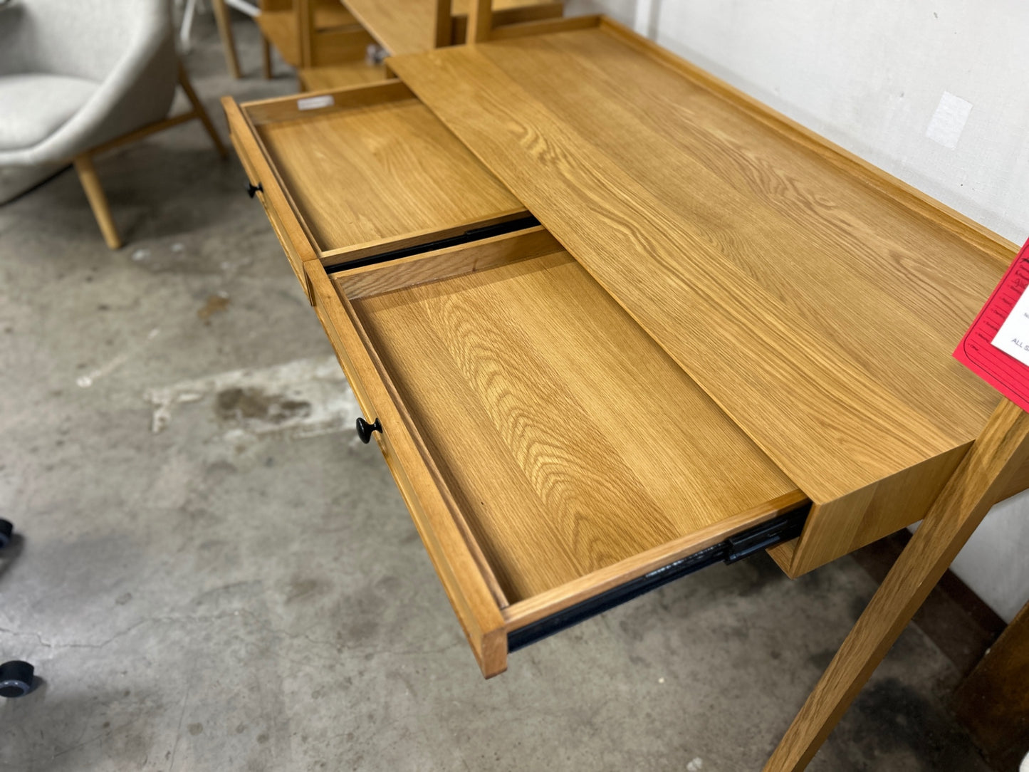 Fantol 51.5in Leaning Desk-Natural Oak