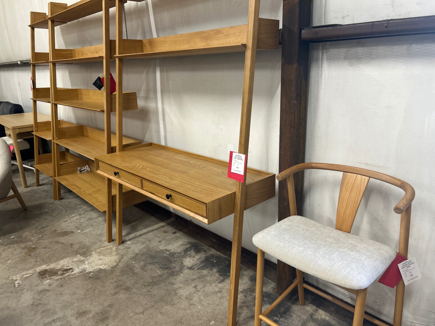Fantol 51.5in Leaning Desk-Natural Oak