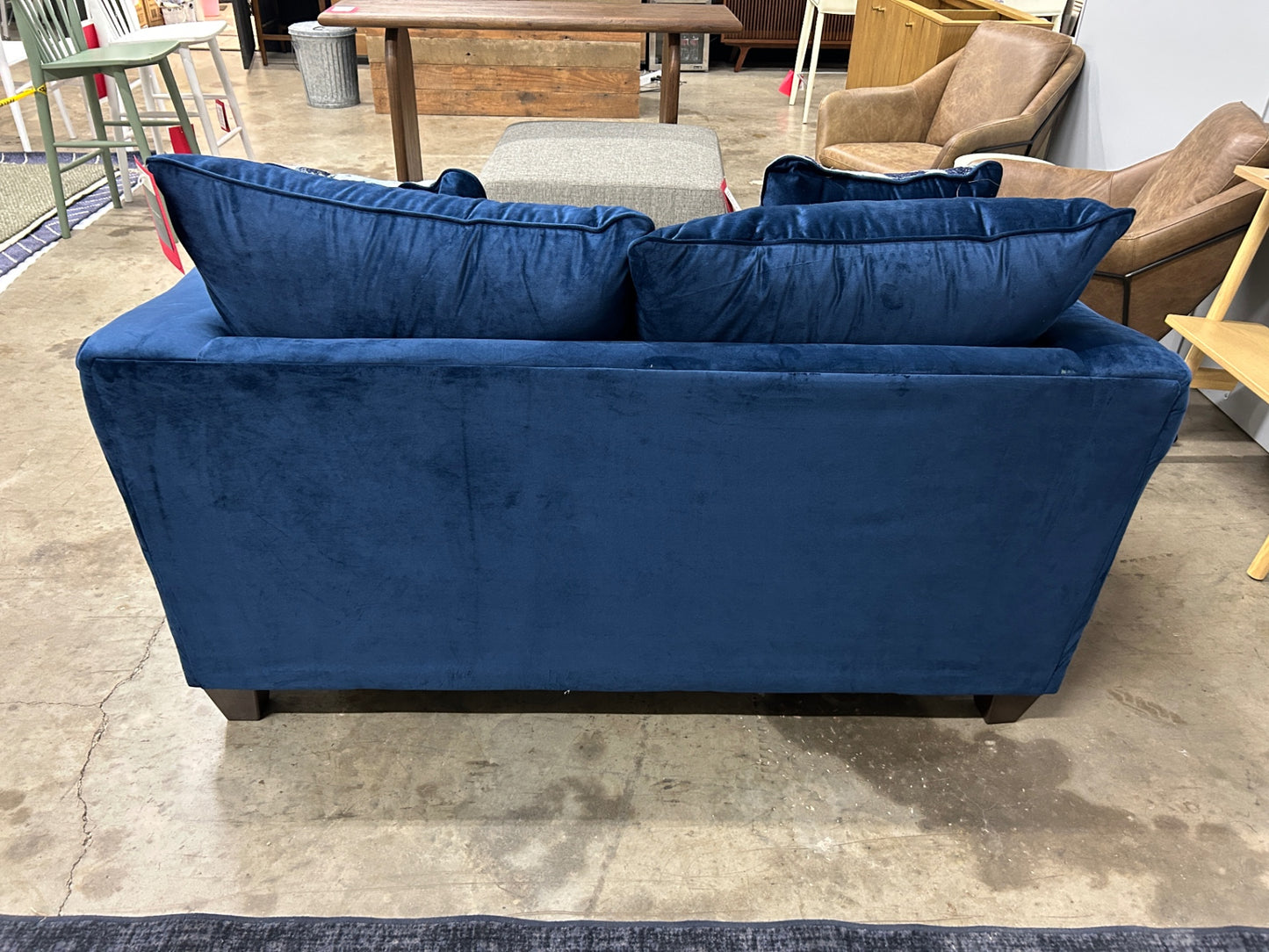 Bison Sommerce Llc-Camero Fabric Pillowback Loveseat-Navy Blue