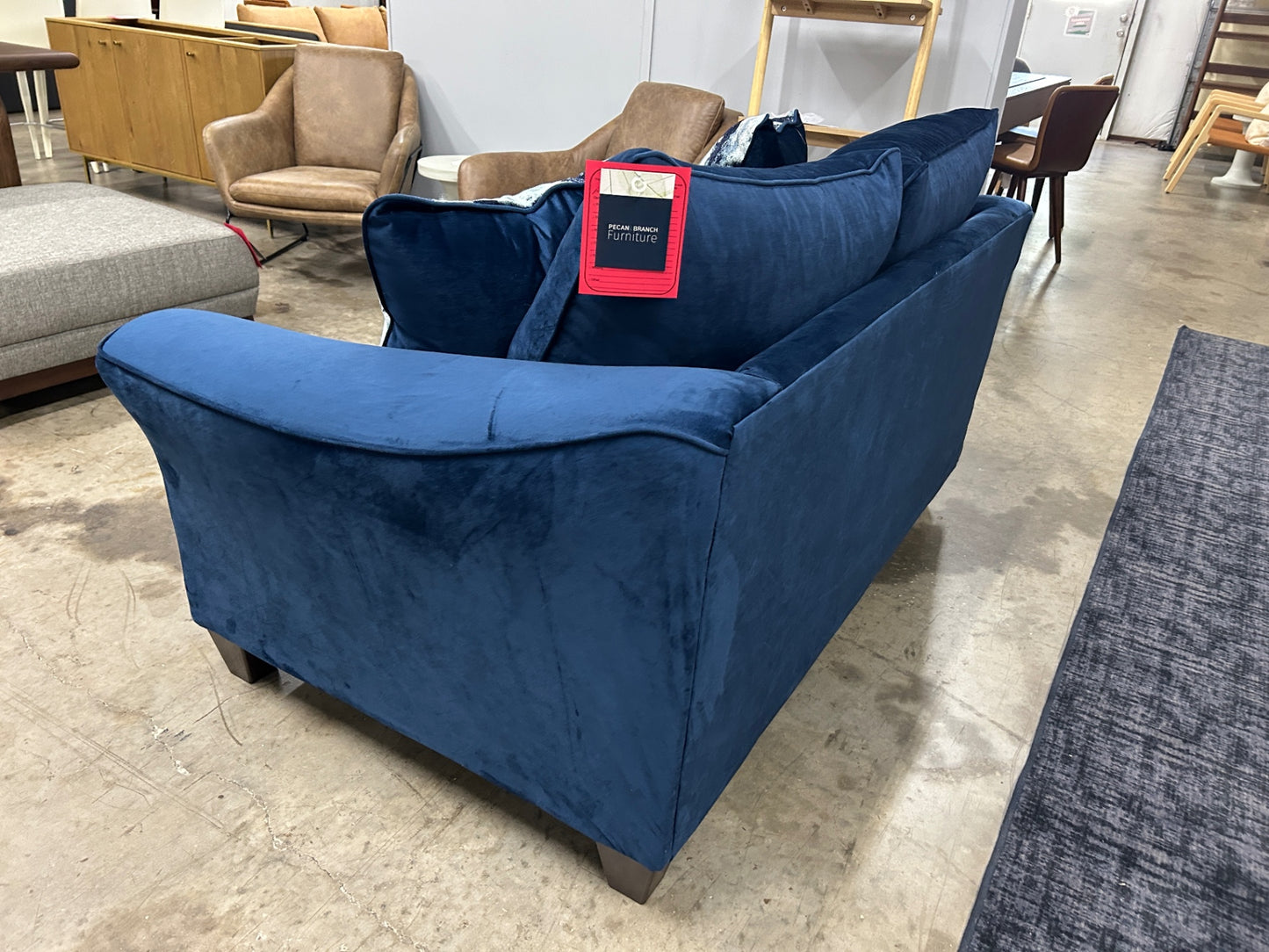 Bison Sommerce Llc-Camero Fabric Pillowback Loveseat-Navy Blue