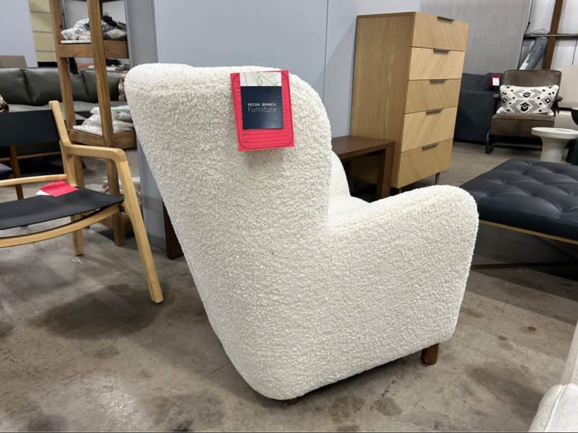 Archie 31.5in Lounge Chair - Short Shearling White