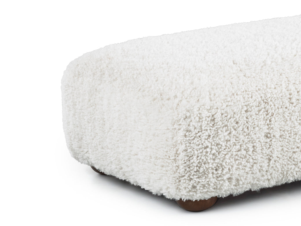 Berkley 59” Ottoman - Shearling White