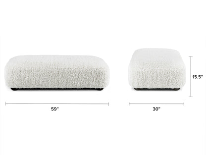 Berkley 59” Ottoman - Shearling White
