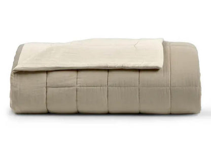 Leni King Gauze Cotton Duo Taupe King Quilt & Sham