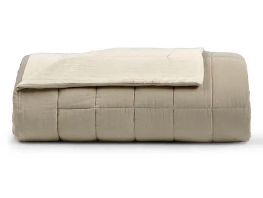 Leni King Gauze Cotton Duo Taupe King Quilt & Sham