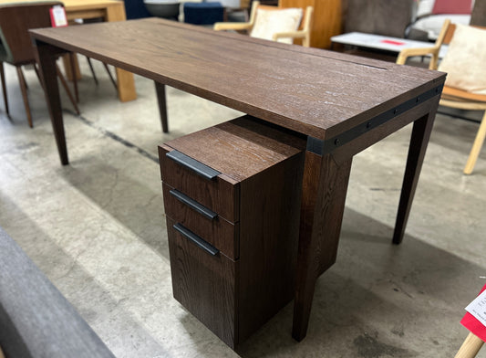 Madera 71" Desk and File Cabinet - Chestnut