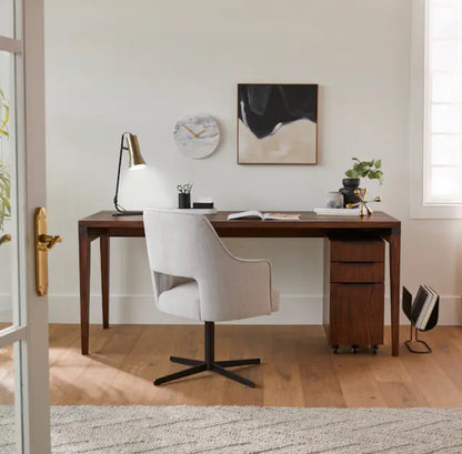 Madera 71" Desk and File Cabinet - Chestnut