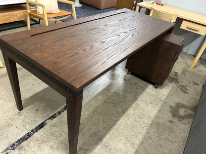 Madera 71" Desk and File Cabinet - Chestnut