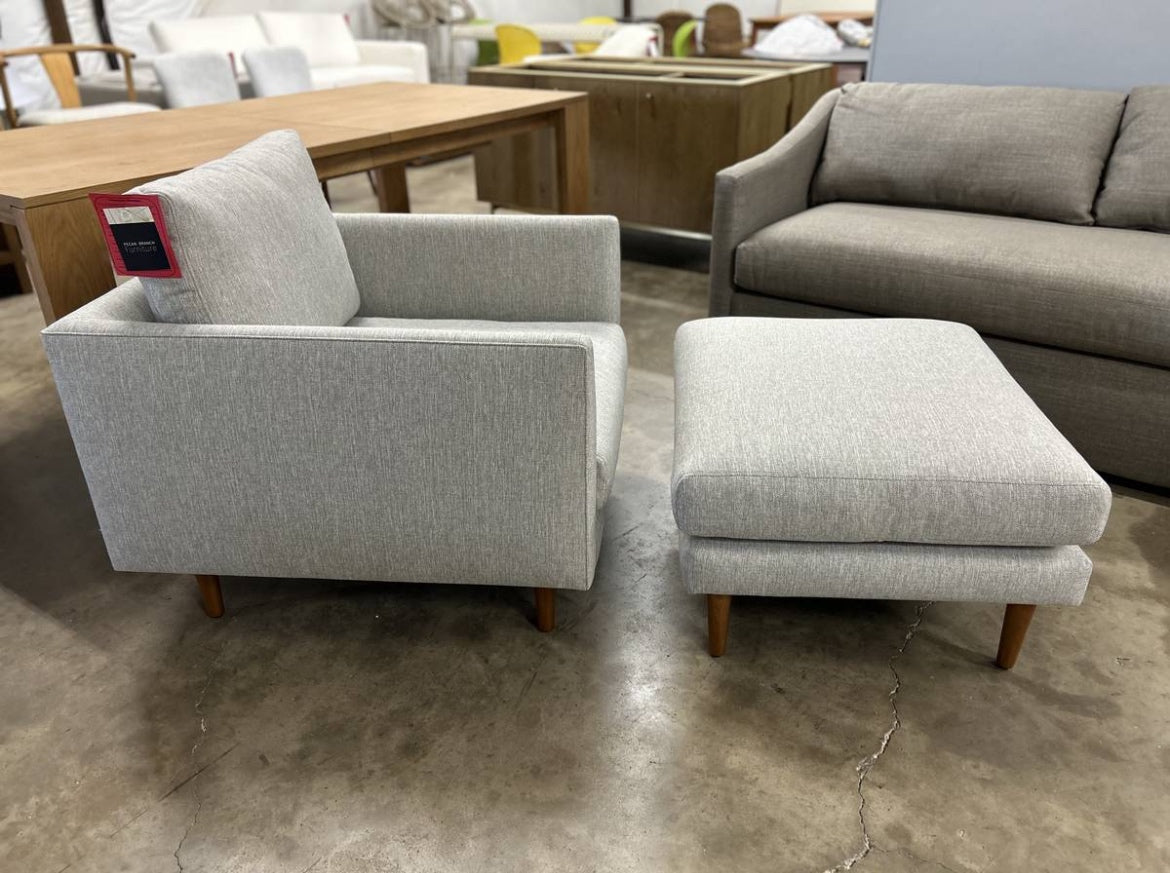 Burrard Armchair with Ottoman- Seasalt Gray