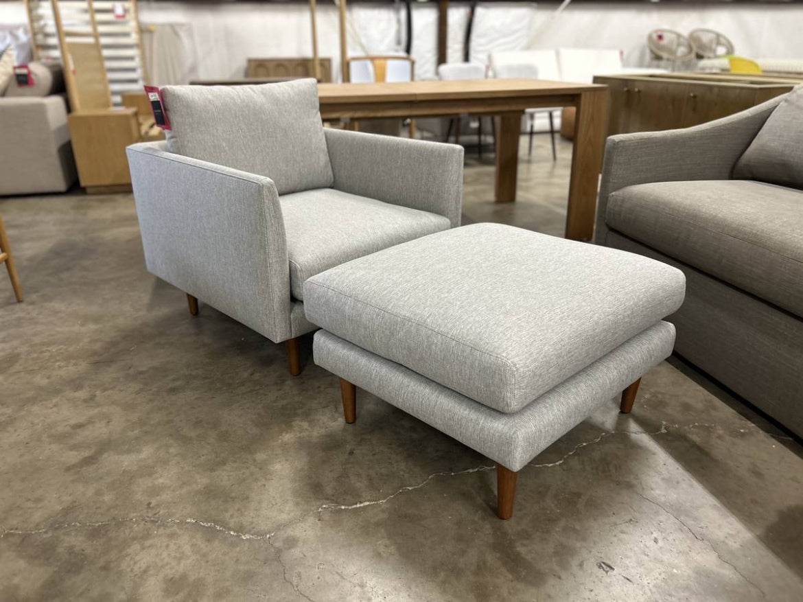 Burrard Armchair with Ottoman- Seasalt Gray