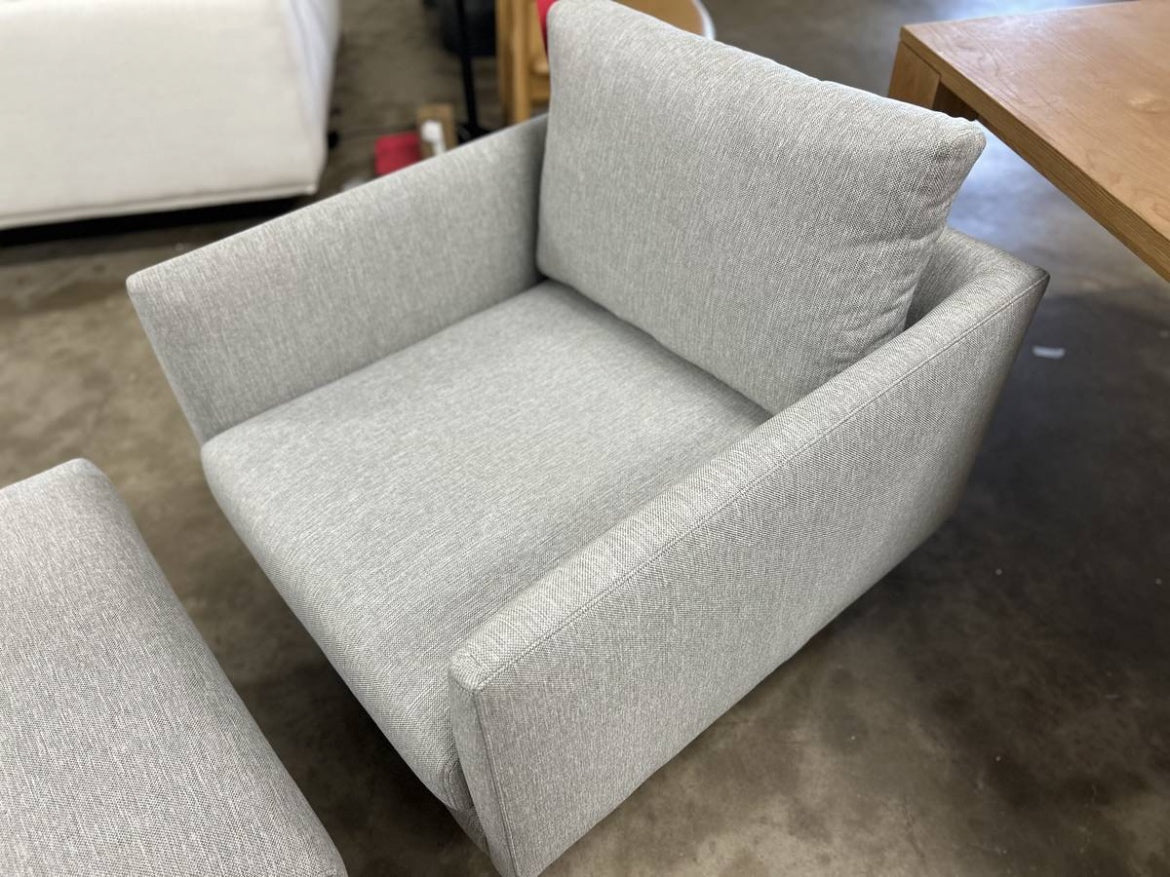Burrard Armchair with Ottoman- Seasalt Gray