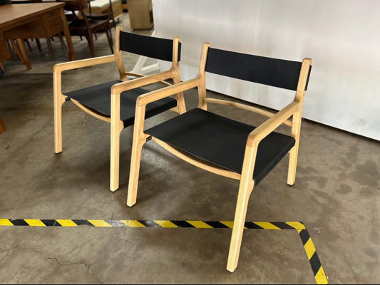 Pair of Moe’s Furniture Kolding Leather Chairs- Black