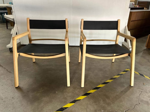 Pair of Moe’s Furniture Kolding Leather Chairs- Black