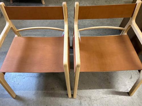 Pair of Moe’s Furniture Kolding Leather Chairs- Havana Tanned