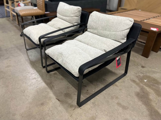 Pair of Moe's Home Collection Connor Club Chairs- Blended Cream