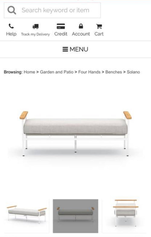 Four Hands Solano Aroba Outdoor Bench