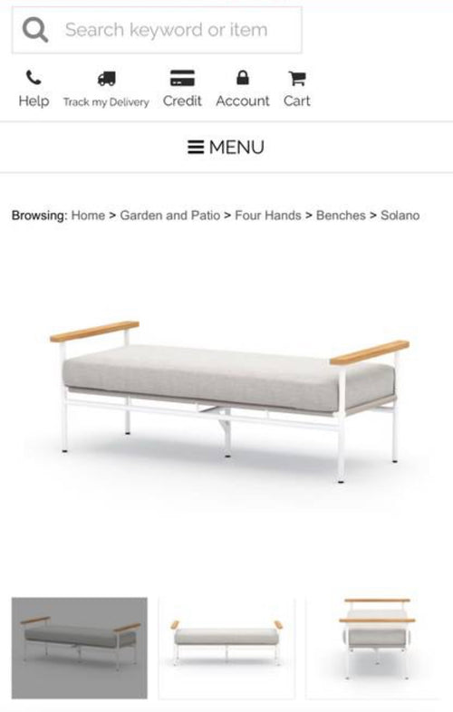 Four Hands Solano Aroba Outdoor Bench