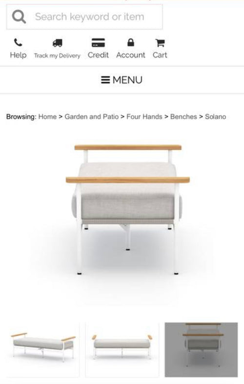 Four Hands Solano Aroba Outdoor Bench