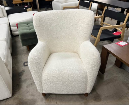 Archie 31.5in Lounge Chair - Short Shearling White