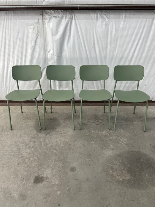 Set of 4 Ari Outdoor Stackable Dining Chairs - Khaki Green