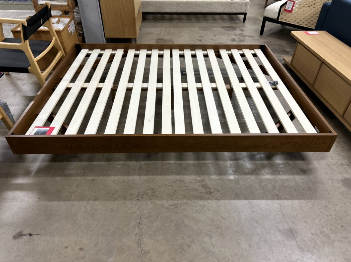Basi Queen Bed Frame - Smoked Oak