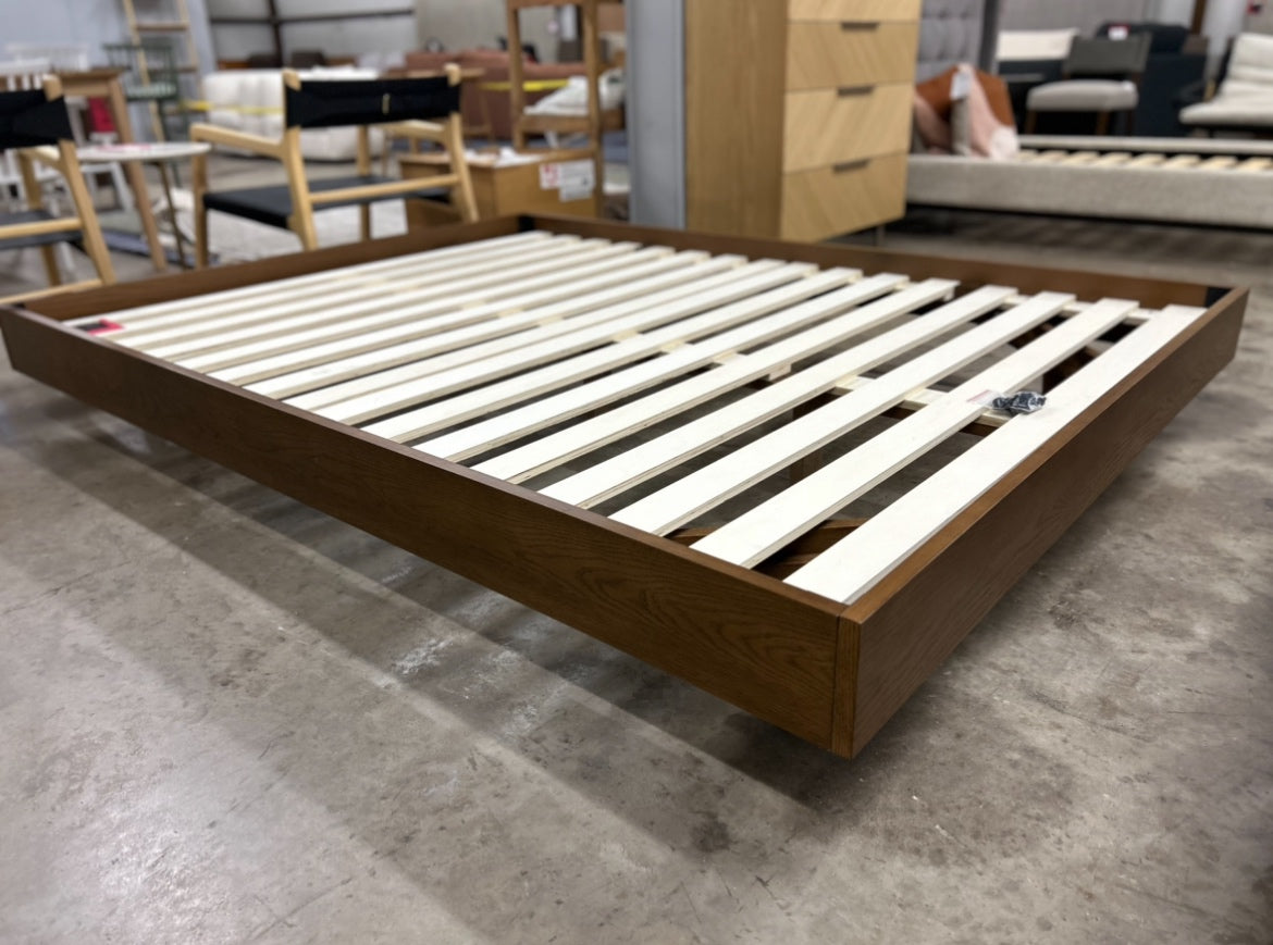 Basi Queen Bed Frame - Smoked Oak