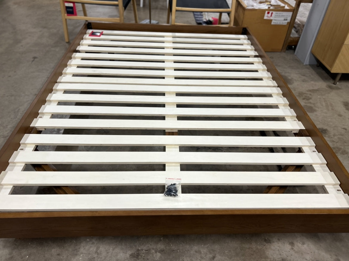 Basi Queen Bed Frame - Smoked Oak