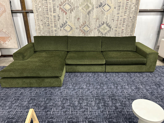 Beta 137.5" Left Modular Chaise Sectional - Cypress Green