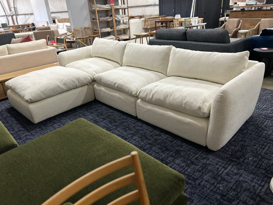 Leigh 131.5in Modular Sectional - Ivory Wool Boucle