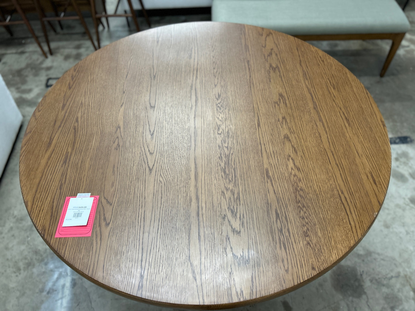 Adel 55.5in Round Dining Table - Smoked Oak