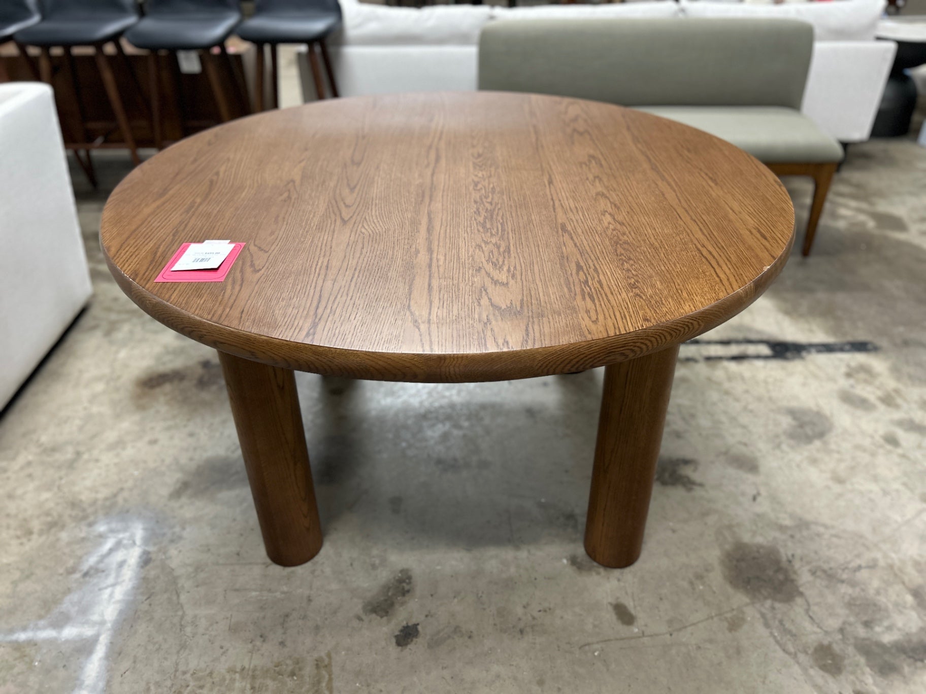 Adel 55.5in Round Dining Table - Smoked Oak