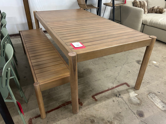 Rosa 75in Outdoor Dining Table & Bench - Eucalyptus