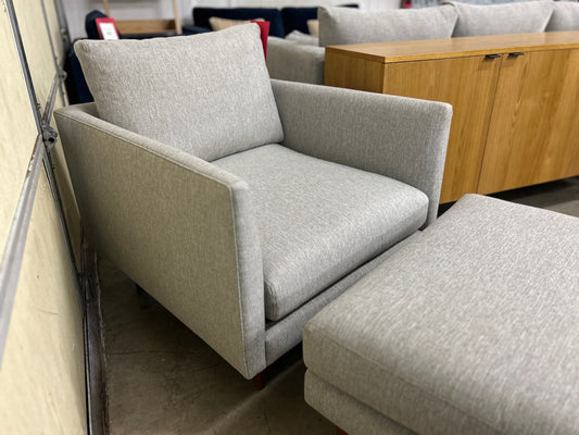 Burrard 32in Lounge Chair & Ottoman - Seasalt Gray