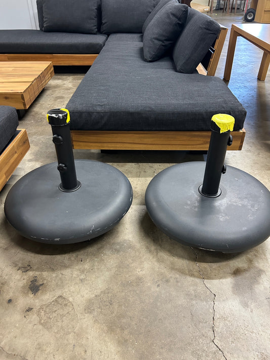 Pair of Paima Wheeled Umbrella Bases - Black