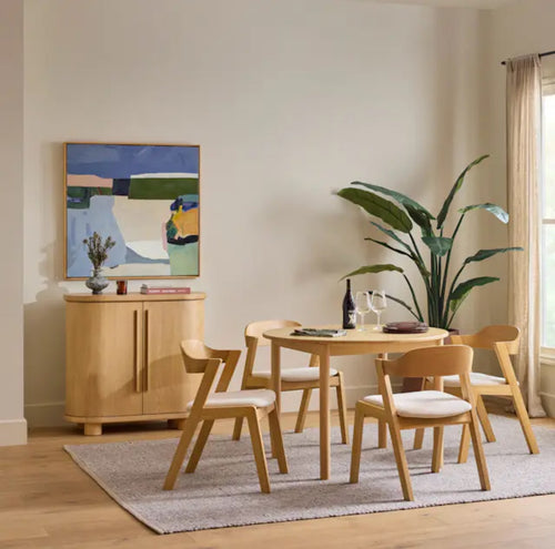 Heidi 42in Round Dining Table - White Oak