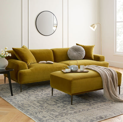 Abisko 91in Velvet Sofa & Ottoman - Plush Yarrow Gold