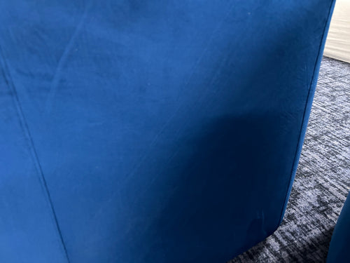 Pair of Interior Define Fiona Swivel Chairs - Cobalt Performance Plush Velvet