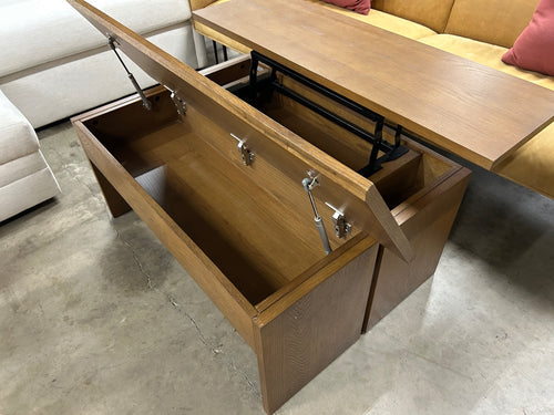 Karl 46in Lift-Top Storage Coffee Table - Smoked Oak