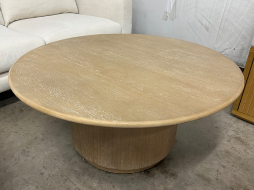 Interior Define Nina Round Coffee Table - White Wash