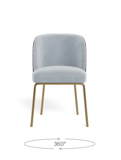 Set of 4 Interior Define Graham Dining Upholstered Chairs with Lavender Piping - Performance Velvet