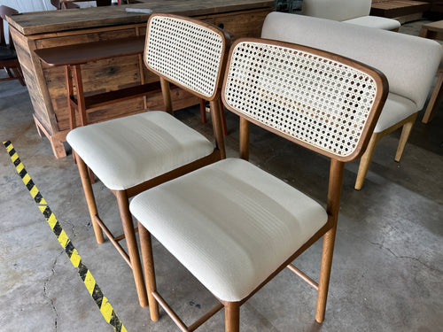 Pair of Netro Counter Stools - Smoked Oak