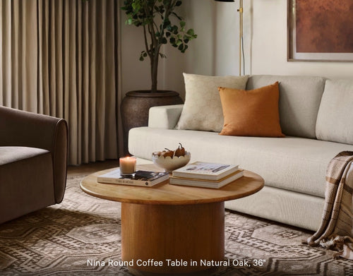 Interior Define Nina Round Coffee Table - White Wash