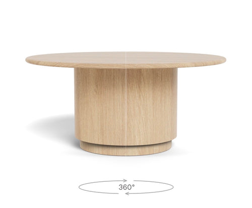 Interior Define Nina Round Coffee Table - White Wash