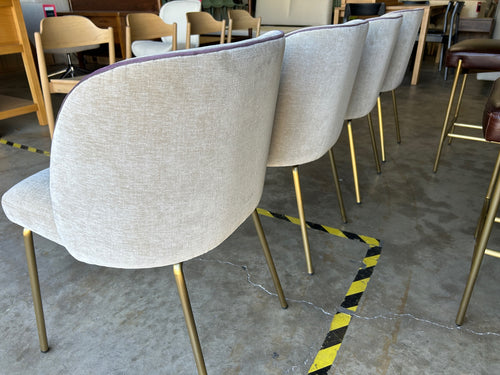 Set of 4 Interior Define Graham Dining Upholstered Chairs with Lavender Piping - Performance Velvet