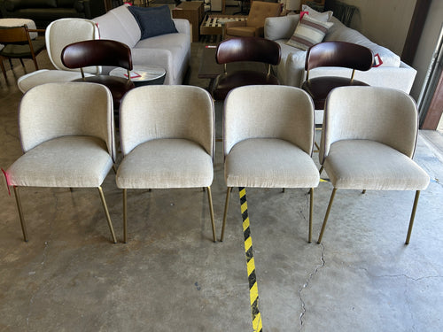 Set of 4 Interior Define Graham Dining Upholstered Chairs with Lavender Piping - Performance Velvet