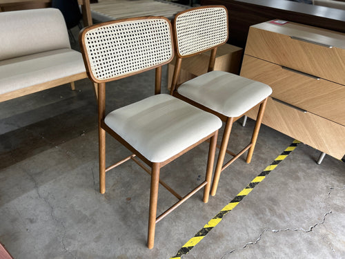 Pair of Netro Counter Stools - Smoked Oak