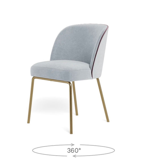 Set of 4 Interior Define Graham Dining Upholstered Chairs with Lavender Piping - Performance Velvet