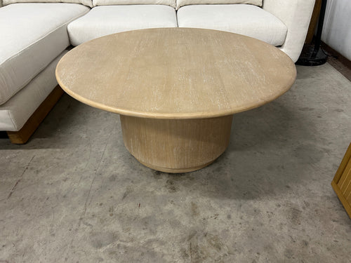 Interior Define Nina Round Coffee Table - White Wash